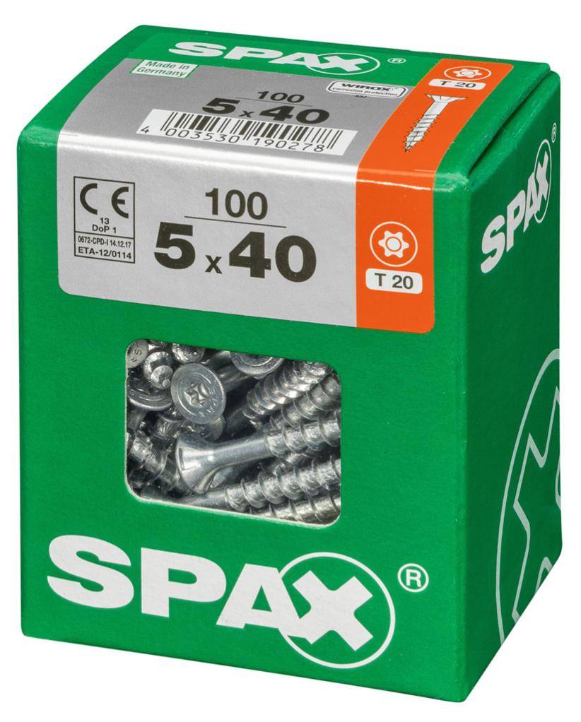 Spax - Lot de 100 vis acier tête fraisée torx SPAX, Diam.5 mm x L.40 mm - Image 4