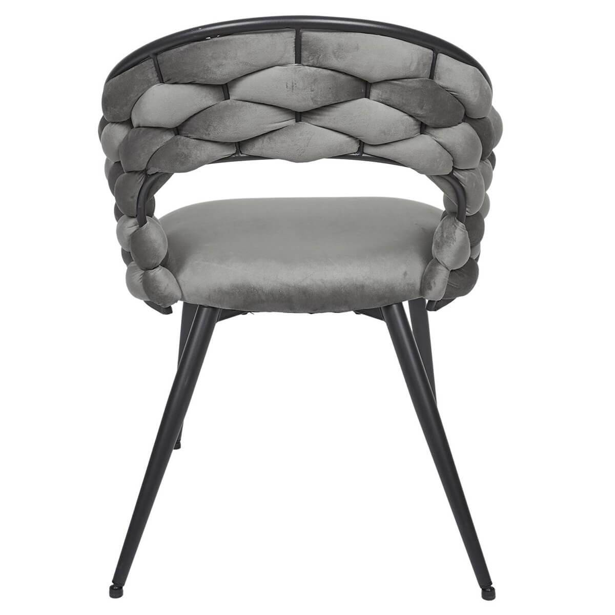 ALTOBUY - Lot de 4 Chaises en Velours Gris Pieds Métal Noir - OSCAR - Image 6