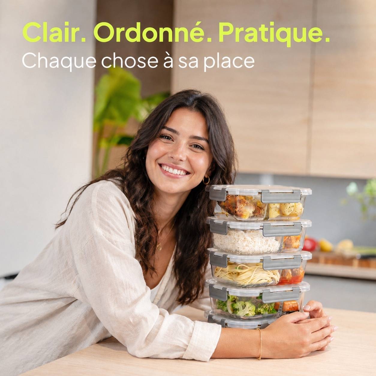 Set de 5 Boîtes Alimentaires en Verre Borosilicate à 2 Compartiments - Image 7