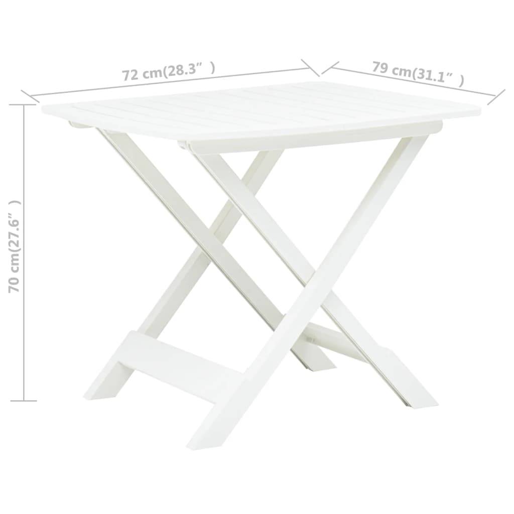 Table d'extérieur pliable - Table de jardin Blanc 79x72x70 cm Plastique - Image 6
