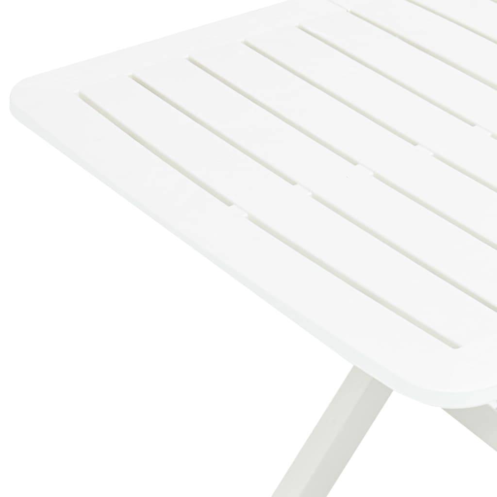 Table d'extérieur pliable - Table de jardin Blanc 79x72x70 cm Plastique - Image 5