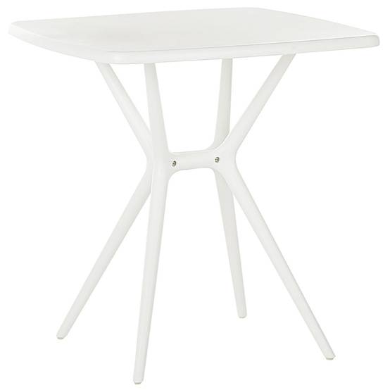Table de bistrot de jardin en plastique blanc 70 x 70 cm table à manger d'extérieur résistant aux intempéries - Image 1