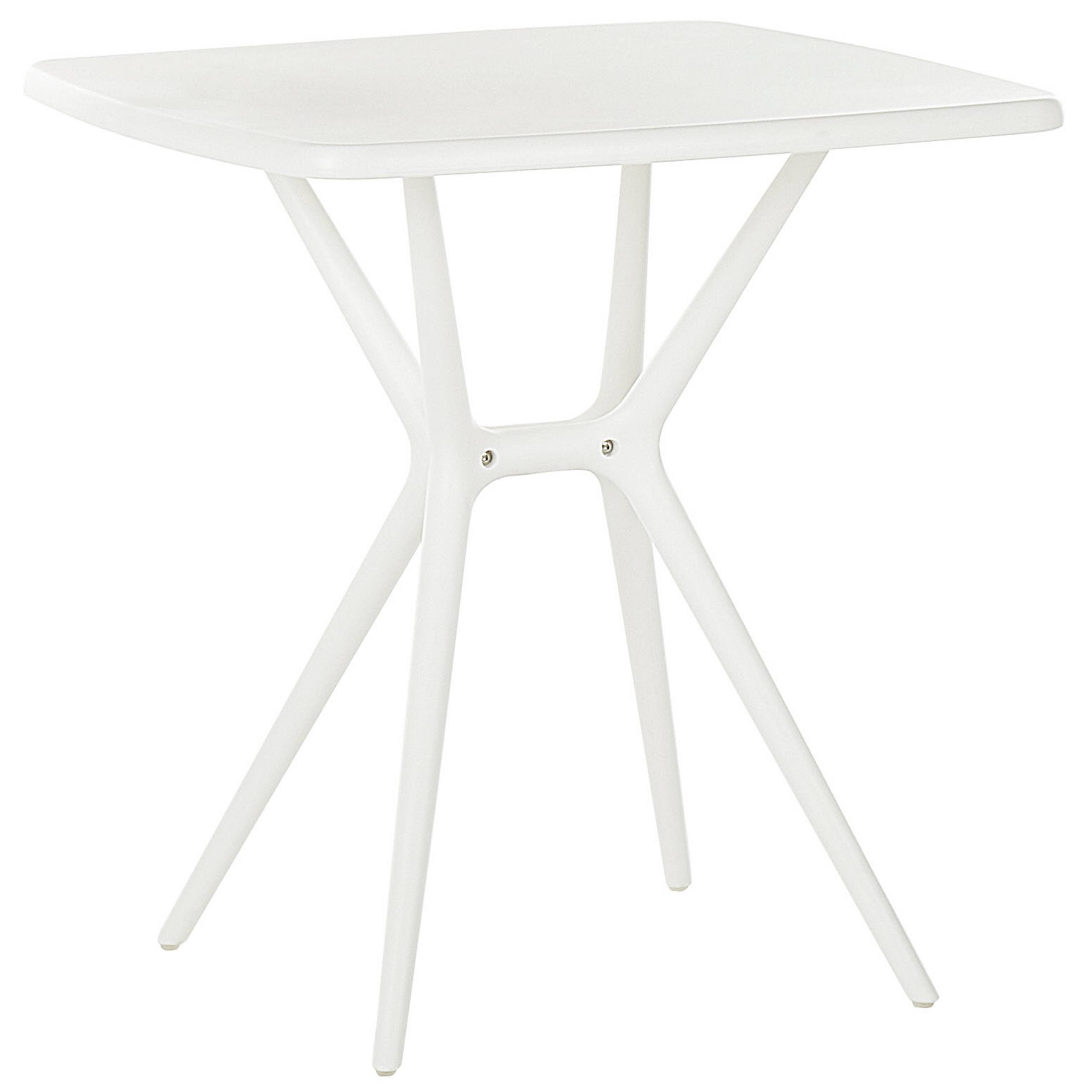 Table de bistrot de jardin en plastique blanc 70 x 70 cm table à manger d'extérieur résistant aux intempéries - Image 1