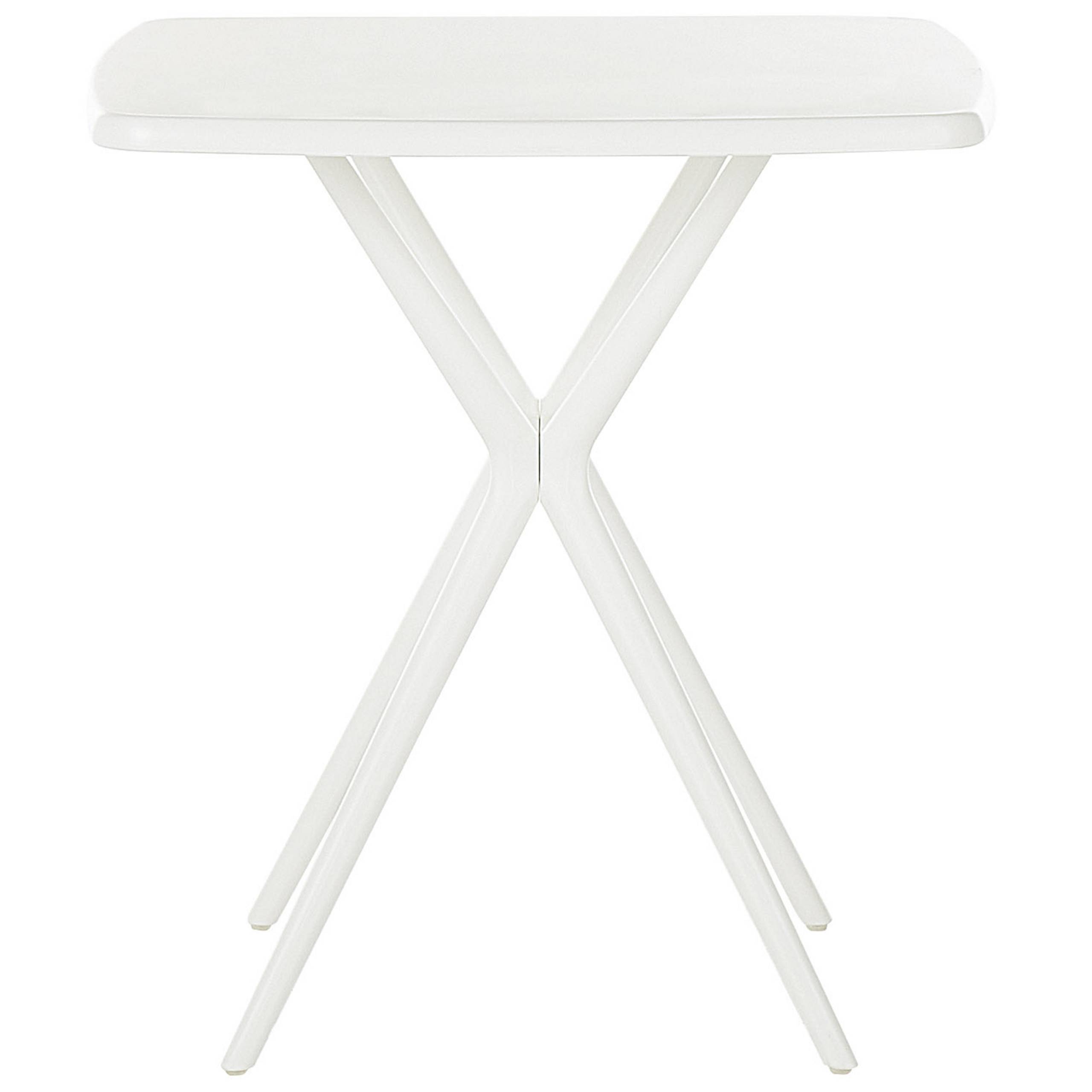 Table de bistrot de jardin en plastique blanc 70 x 70 cm table à manger d'extérieur résistant aux intempéries - Image 4