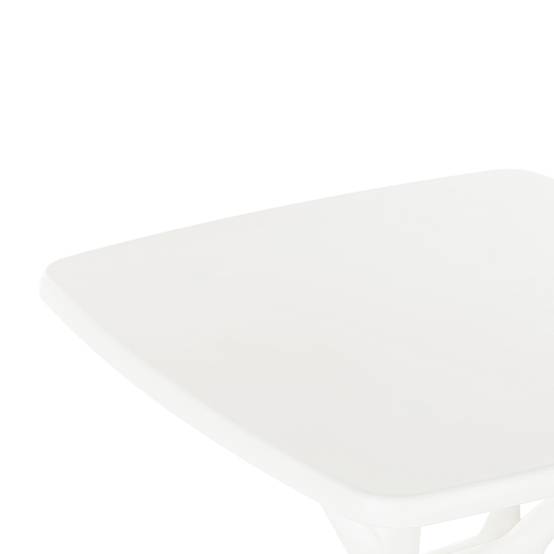 Table de bistrot de jardin en plastique blanc 70 x 70 cm table à manger d'extérieur résistant aux intempéries - Image 5