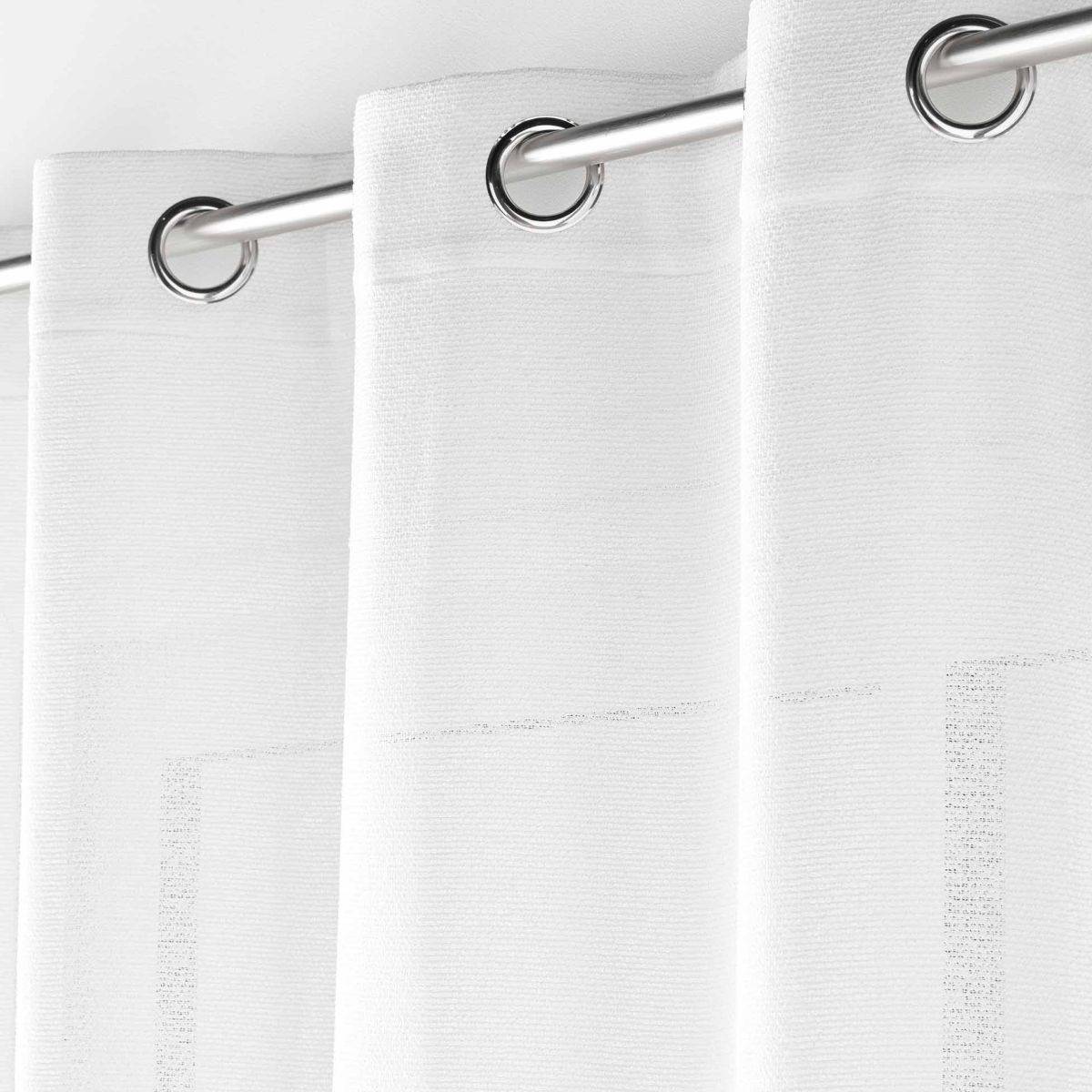 Rideau Voilage à Œillets "Loulaine" 140x240cm Blanc - Image 3