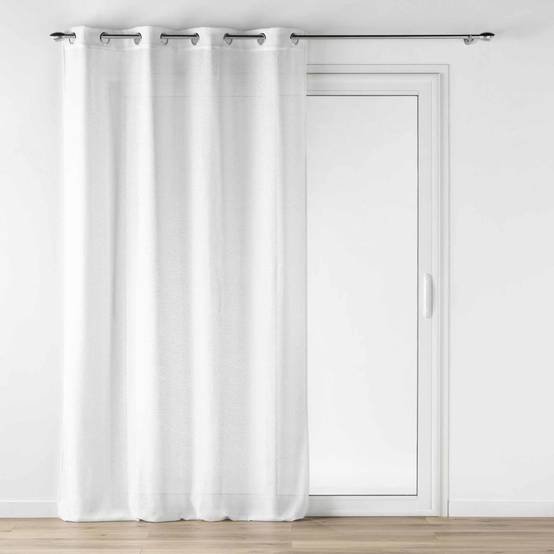 Rideau Voilage à Œillets "Loulaine" 140x240cm Blanc - Image 1
