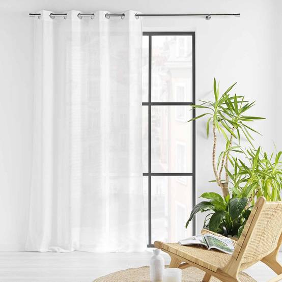 Rideau Voilage à Œillets "Loulaine" 140x240cm Blanc - Image 6