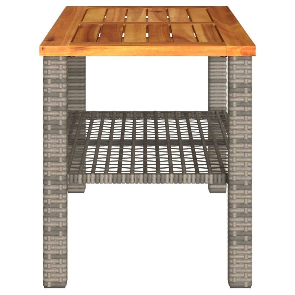 ComfortXL - Table Basse de Jardin Design Grise en Résine Tressée avec Plateau en Bois d'Acacia Massif – ComfortXL Outdoor Living - Image 5