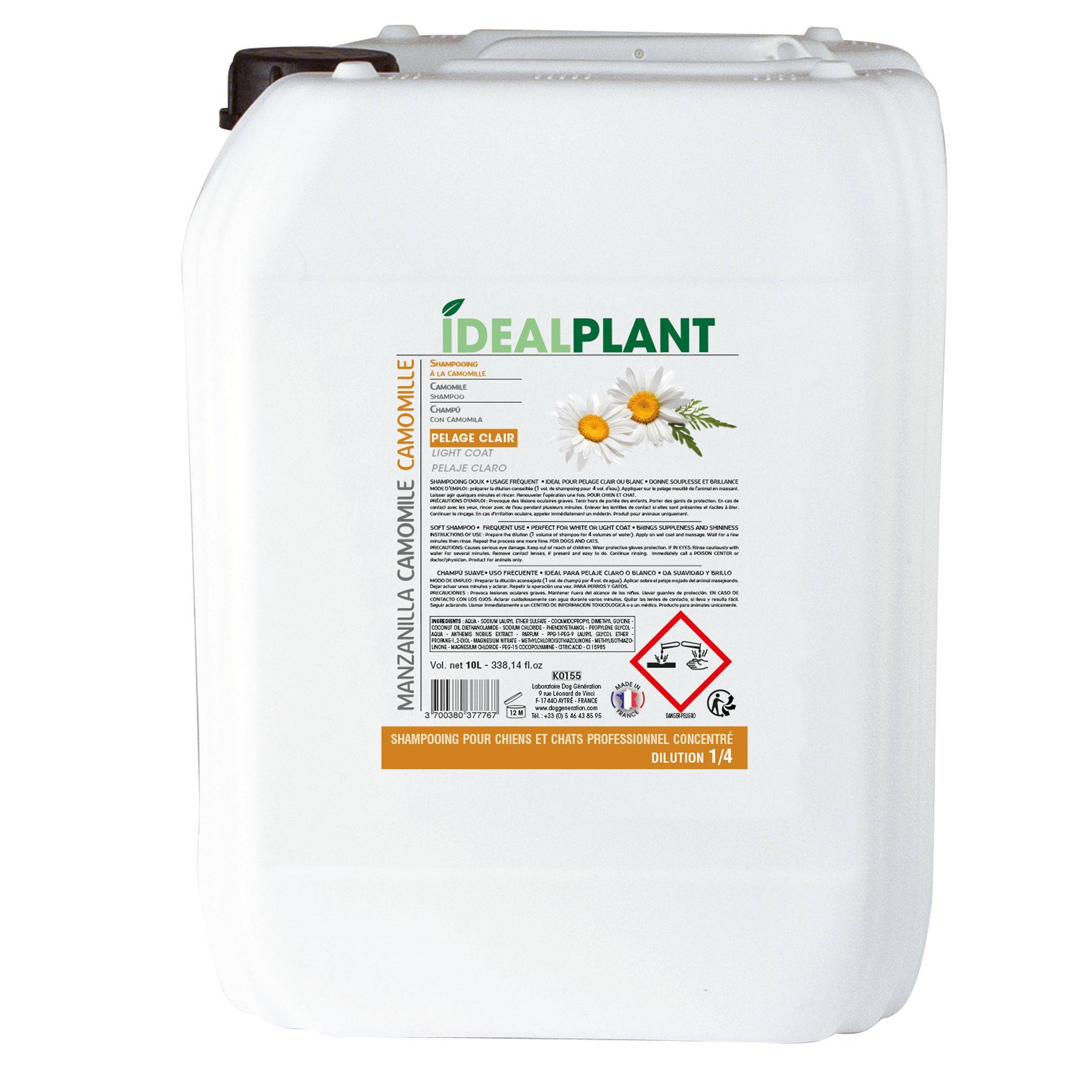 Shampooing IdealPlant doux à la camomille : 10 litres IDEALPLANT