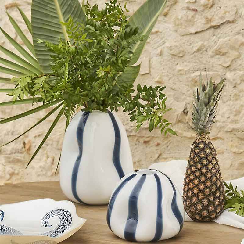 Vase Allen blanc verre 21x19x17cm