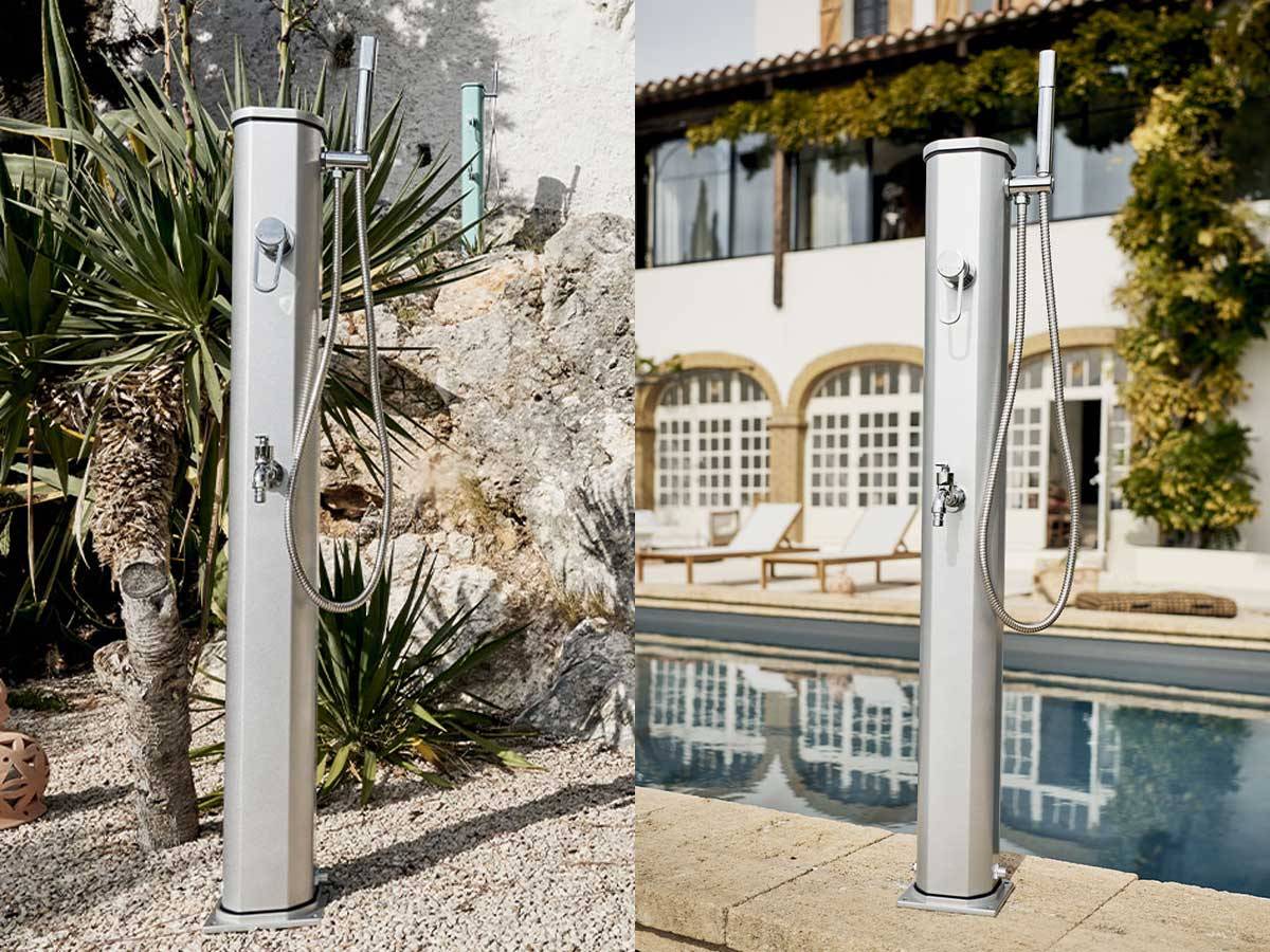 Formidra - FORMIDRA - Douche solaire FORMIDRA - Jolly Go Inox - 20 L - Aluminium - Gris - Rince pieds - Imagen 3