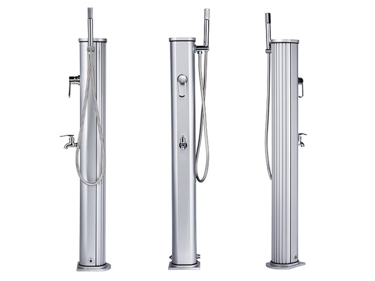 Formidra - FORMIDRA - Douche solaire FORMIDRA - Jolly Go Inox - 20 L - Aluminium - Gris - Rince pieds - Imagen 4