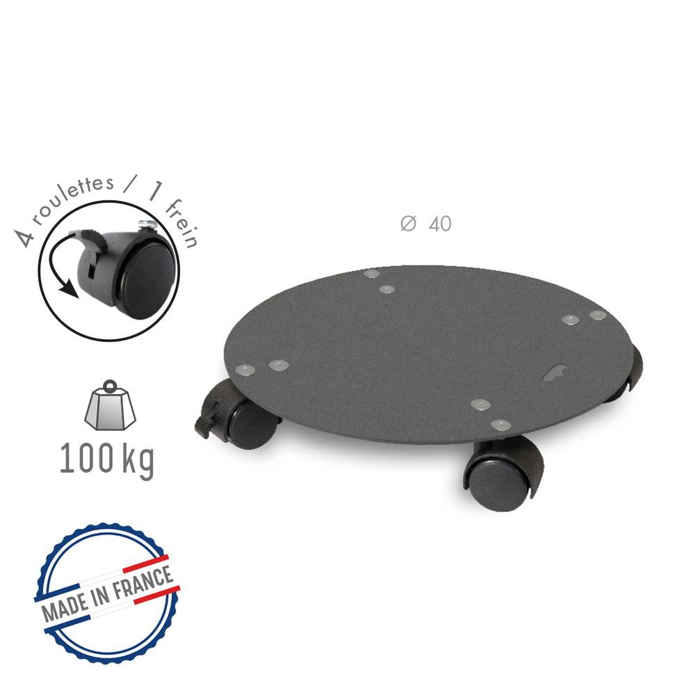 Louis Moulin - Roule plante disgn anthracite - 40 cm - Acier époxy Louis Moulin - Imagen 2