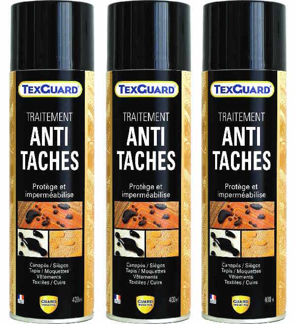 Imperméabilisant Tissu et Cuir Antitache TEXGUARD 3 Aérosols Velours Hydrofuge Incolore et Invisible Canapé Tapis Rideau Moquette - Image 1