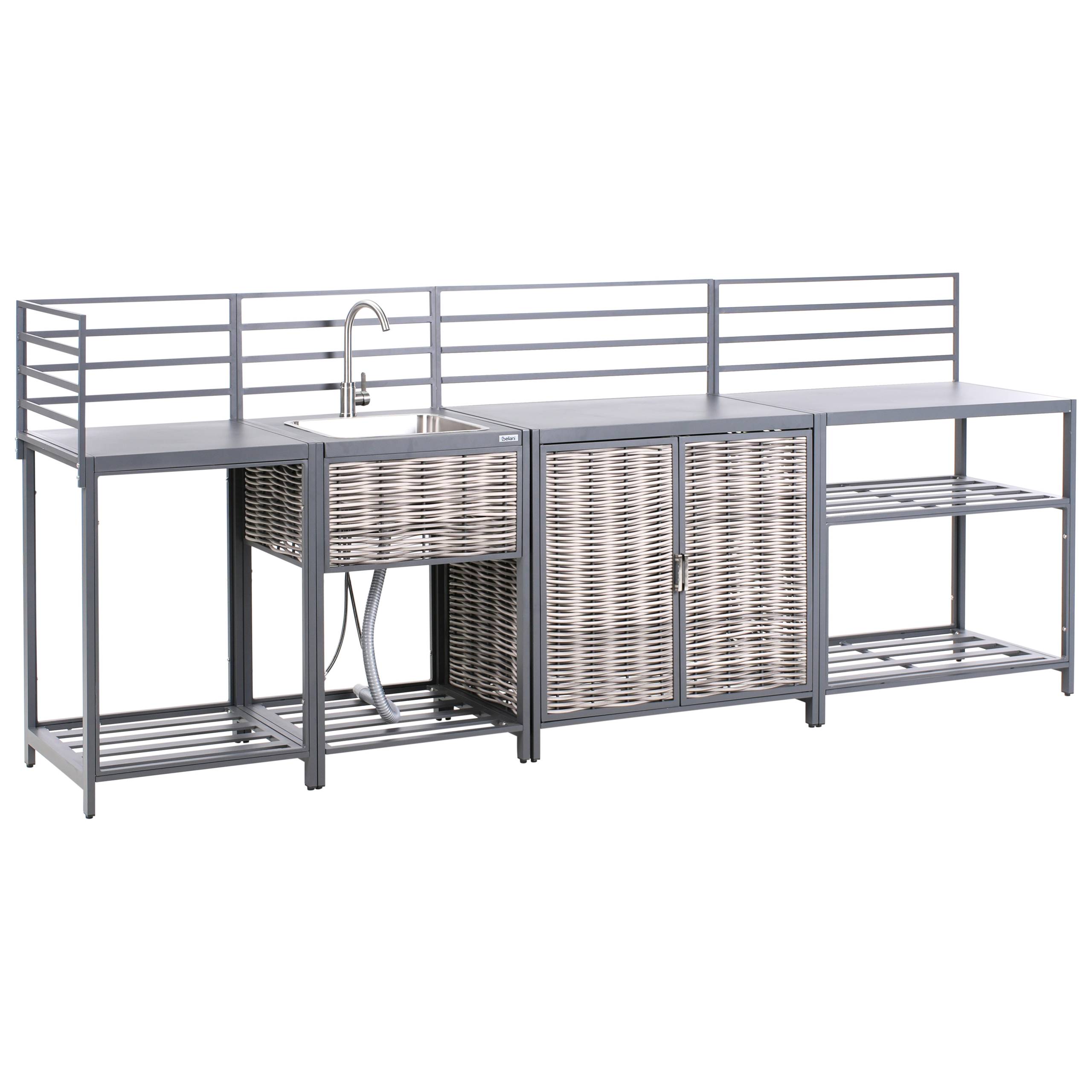 Beliani - Cuisine de jardin Aluminium Gris MIRADOR - 90x62x125- Beliani - Image 2