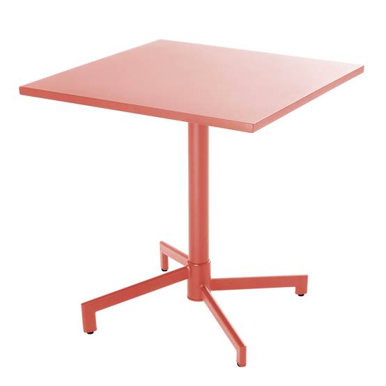 Oviala - Table de jardin carrée bistrot avec plateau rabattable 70 cm argile Palavas - Oviala - Image 1