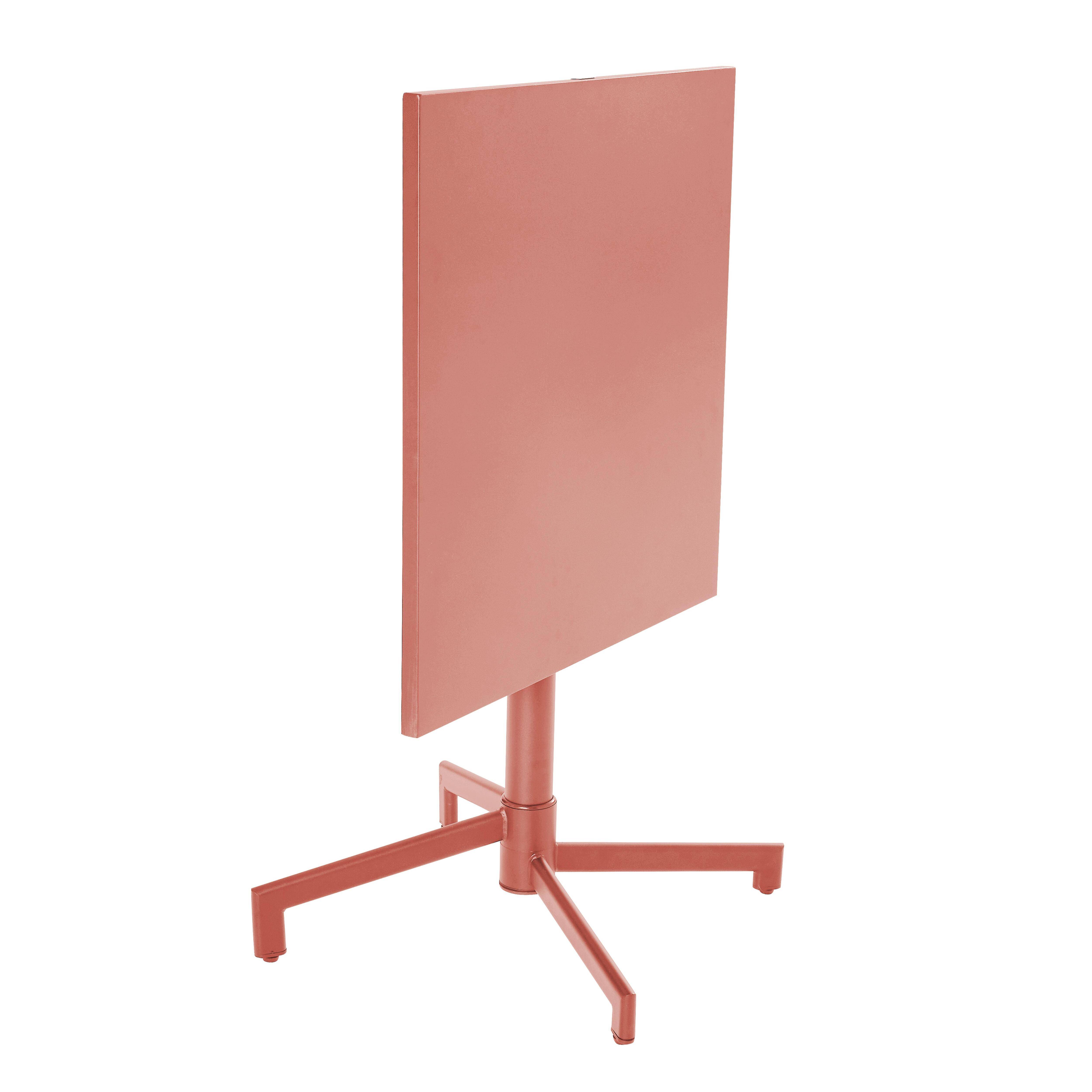 Oviala - Table de jardin carrée bistrot avec plateau rabattable 70 cm argile Palavas - Oviala - Image 5