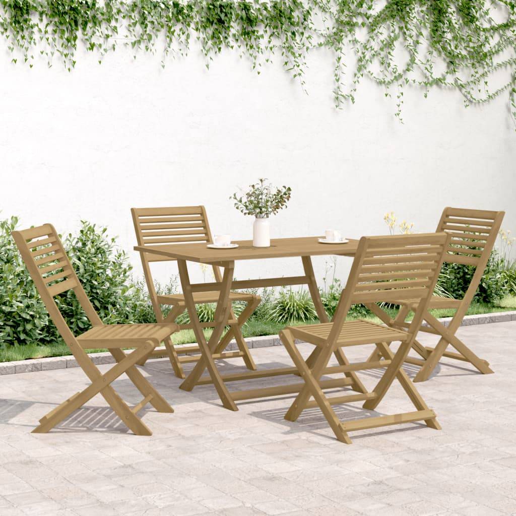 Maison Chic - Ensemble de 5 pcs table de jardin avec chaises - mobilier de jardin Bois d'acacia solide - Image 3