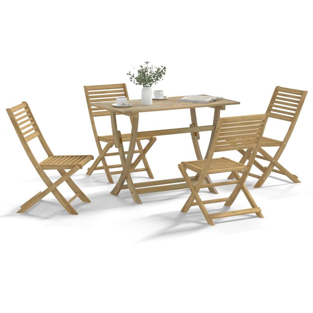 Maison Chic - Ensemble de 5 pcs table de jardin avec chaises - mobilier de jardin Bois d'acacia solide - Image 2