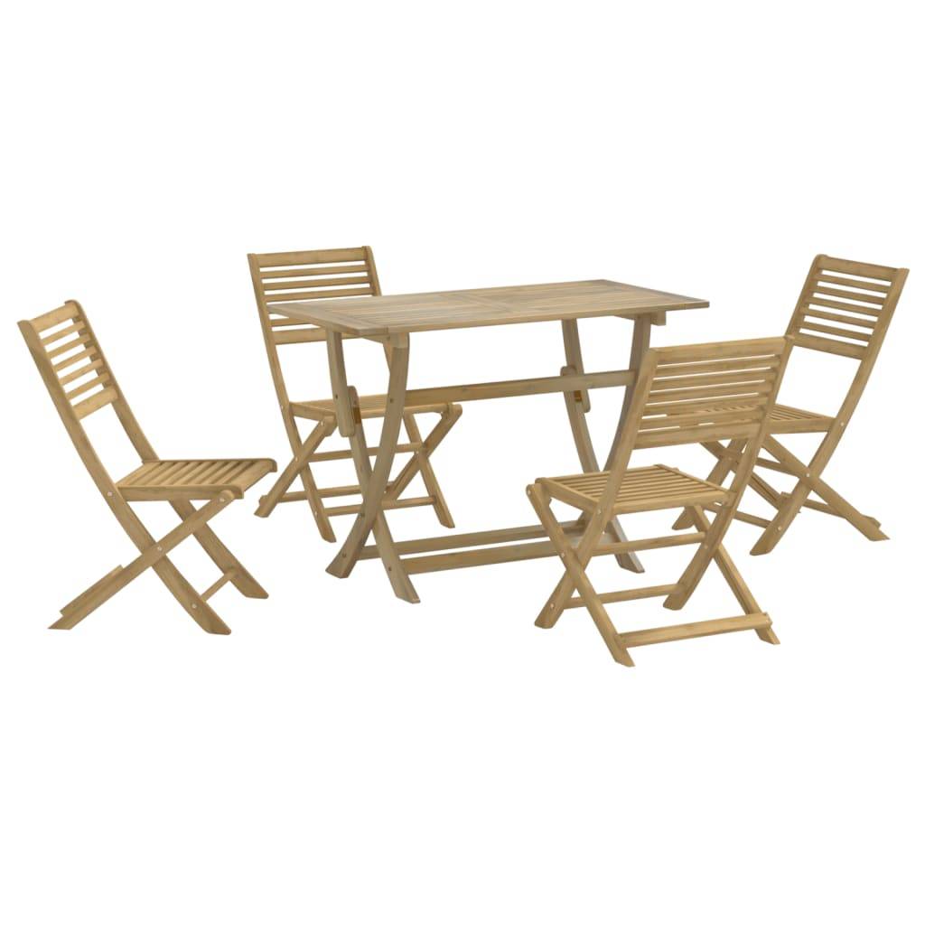 Maison Chic - Ensemble de 5 pcs table de jardin avec chaises - mobilier de jardin Bois d'acacia solide - Image 1