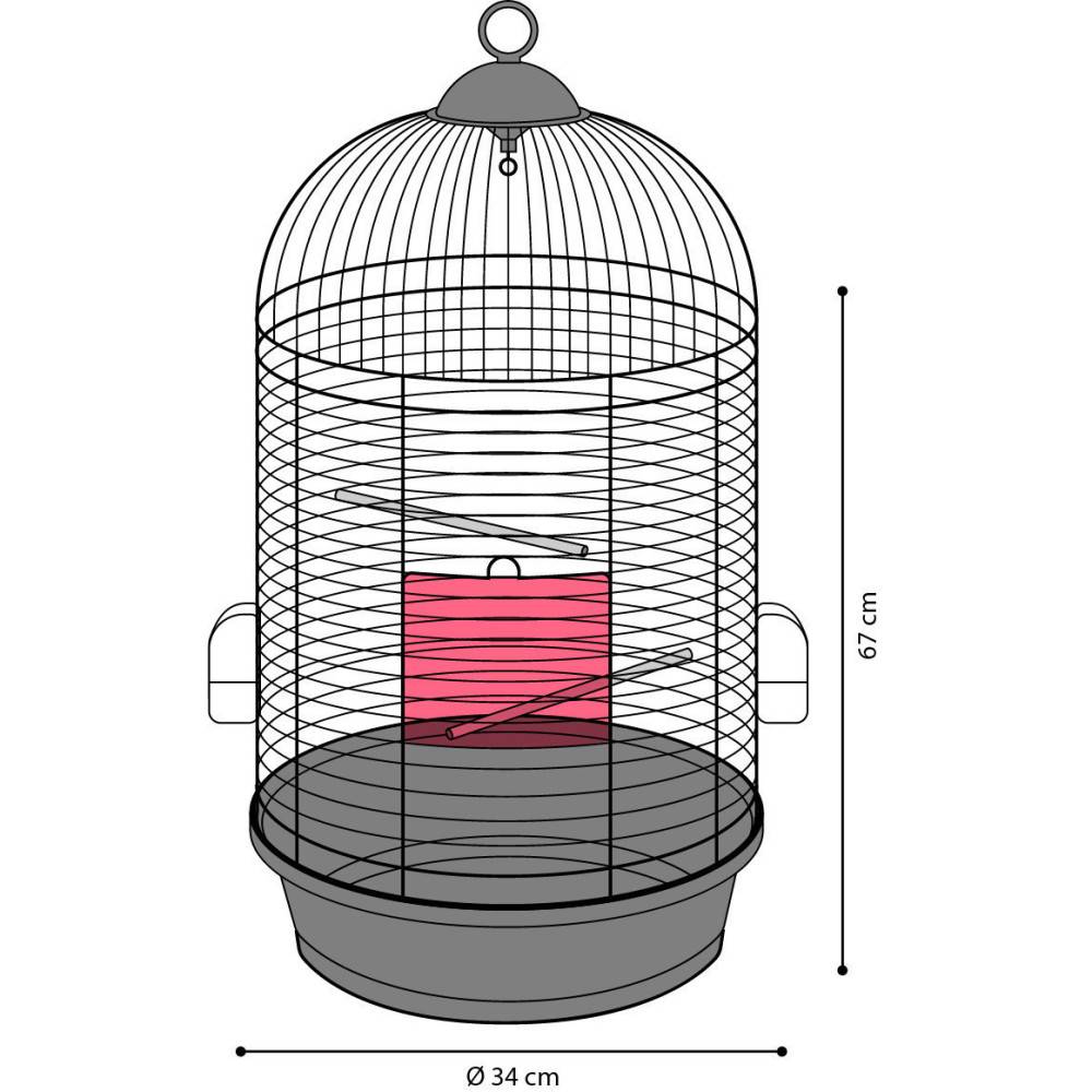 Une cage perruche SANNA II, noir ø 34 x 67 cm. - Image 3
