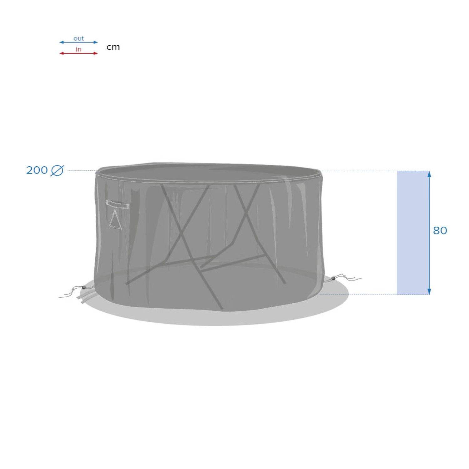 Hesperide - Housse de protection pour table ronde HAMBO - 200 x 200 x 80 cm - Gris - Hespéride - Imagen 3