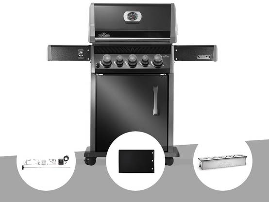 Napoleon - Barbecue à gaz Rogue 425 RB 3 brûleurs + 1 réchaud latéral + 1 brûleur rôtissoire + Rôtissoire + Plancha + Boitier de fumage - Napoléon - Image 1