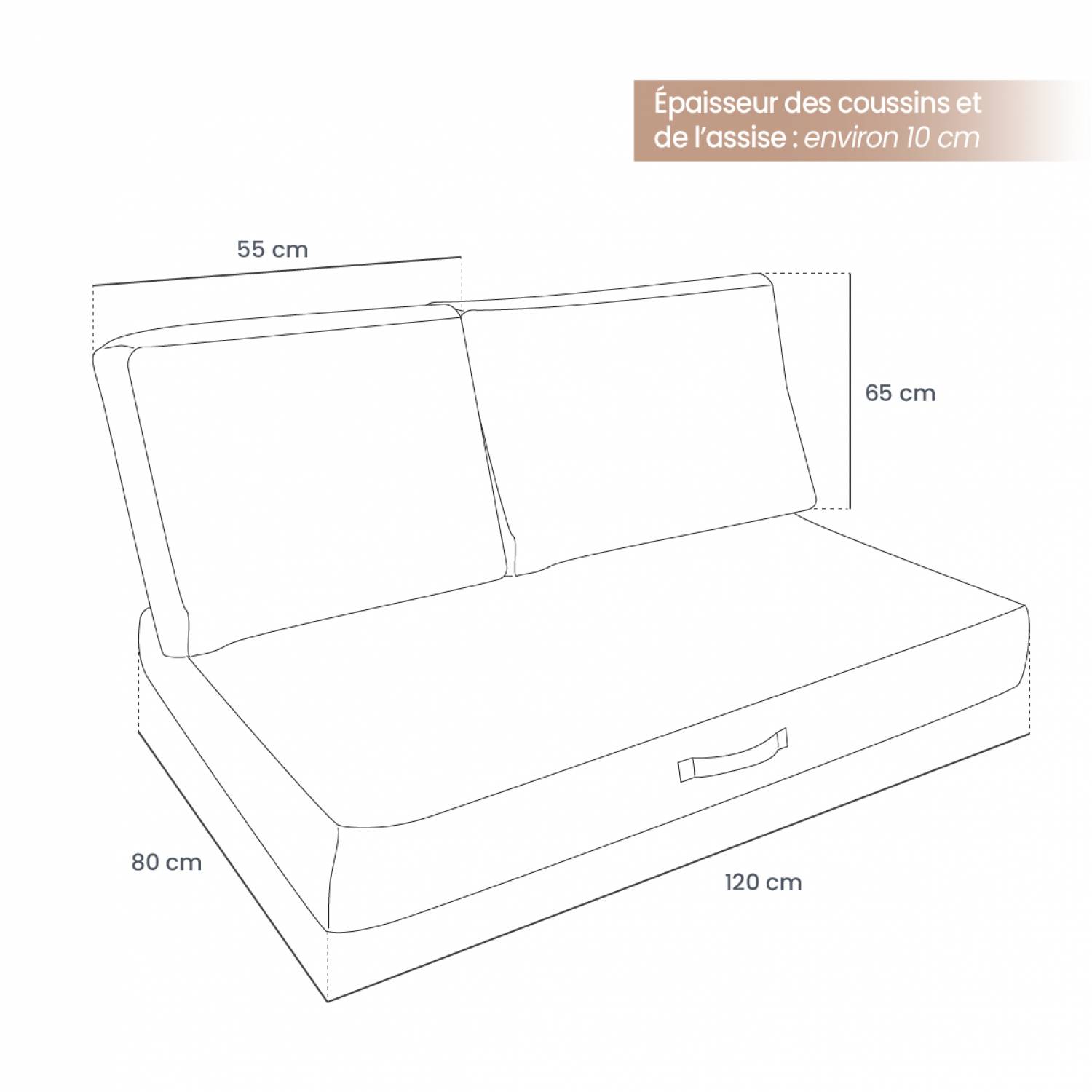 Linxor - Kit de coussins pour palette déhoussables - Orange - Linxor - Imagen 2