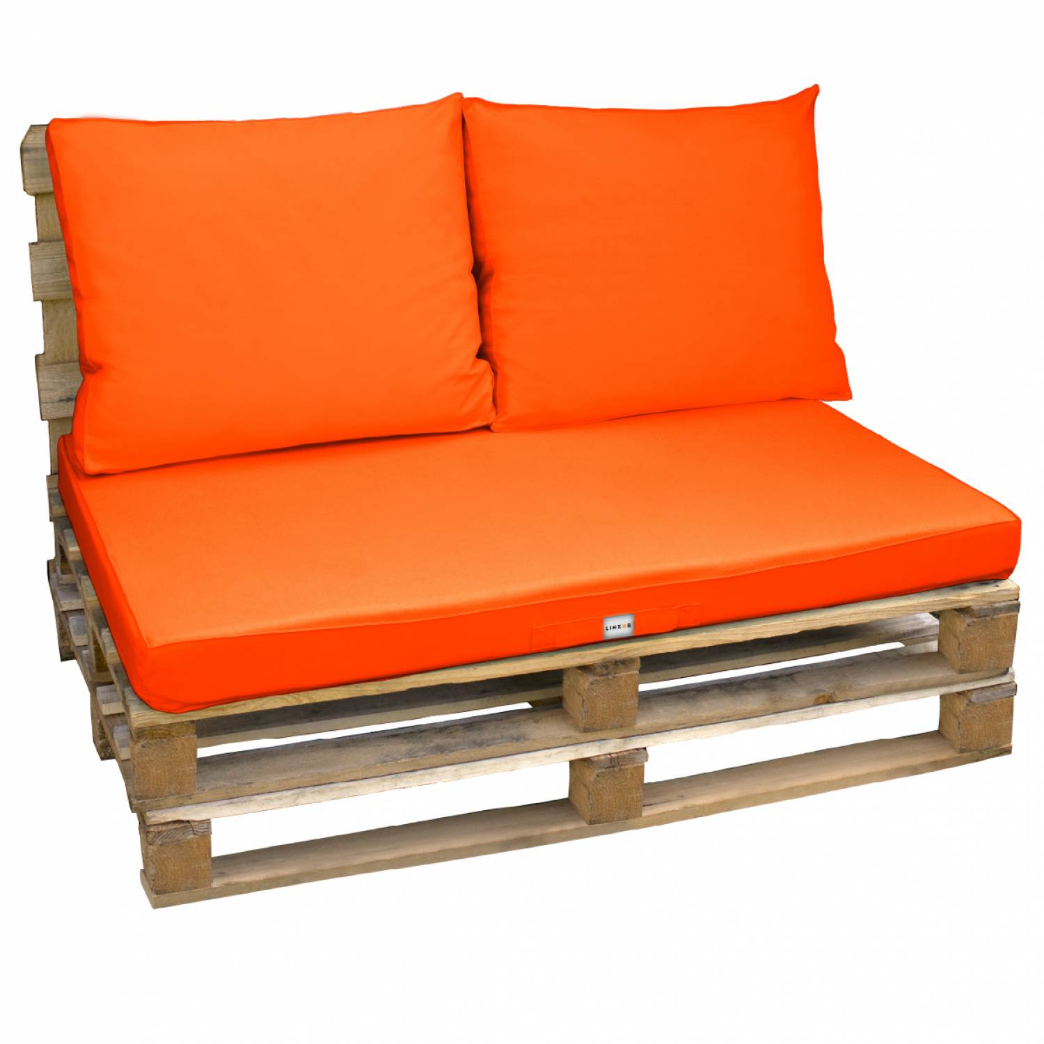 Linxor - Kit de coussins pour palette déhoussables - Orange - Linxor - Imagen 1