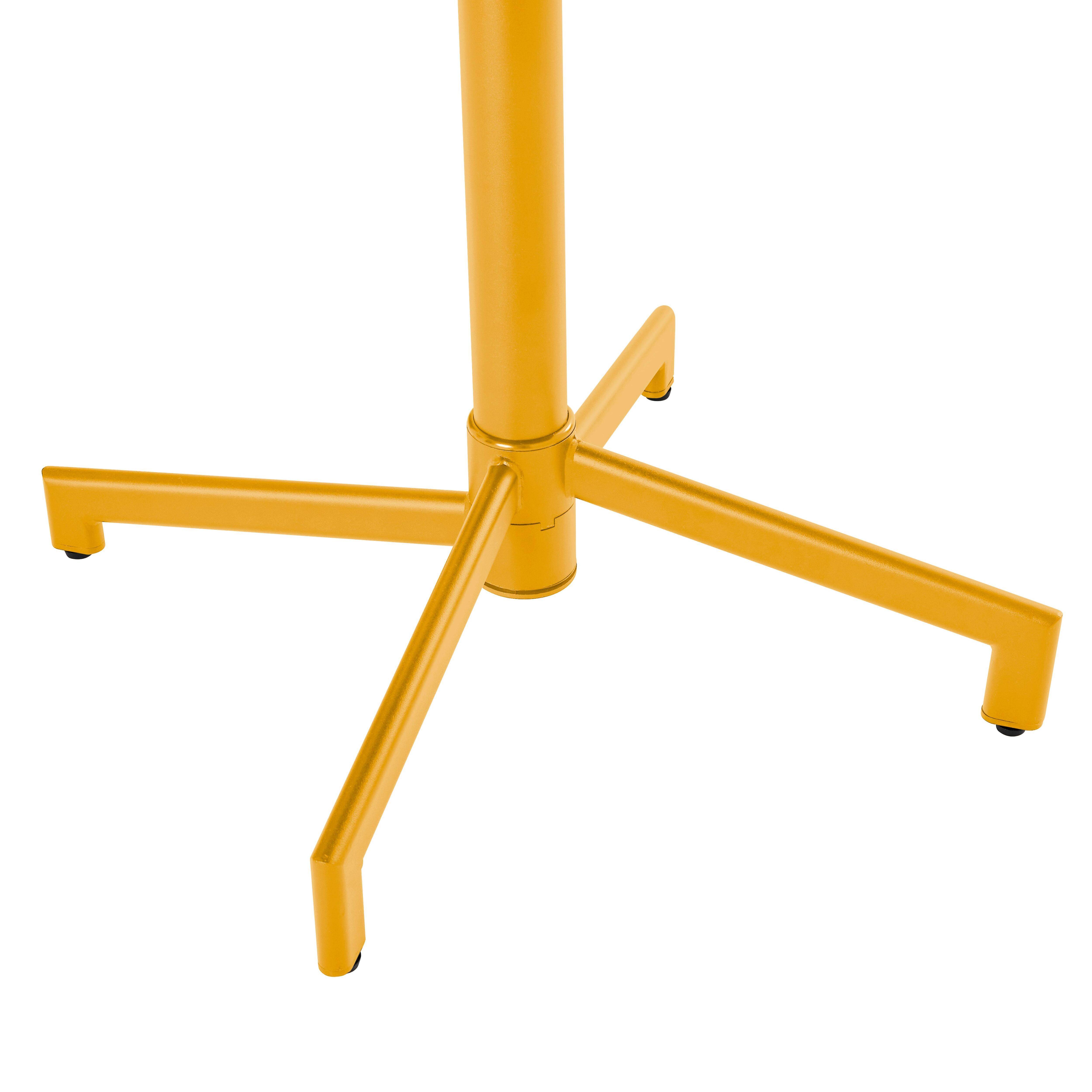Oviala - Table de jardin ronde bistrot avec plateau rabattable 70 cm jaune Palavas - Oviala - Image 6