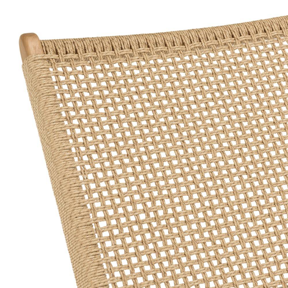 Macabane - VALERIA - Bain de soleil en bois de teck naturel et rotin beige - Imagen 6