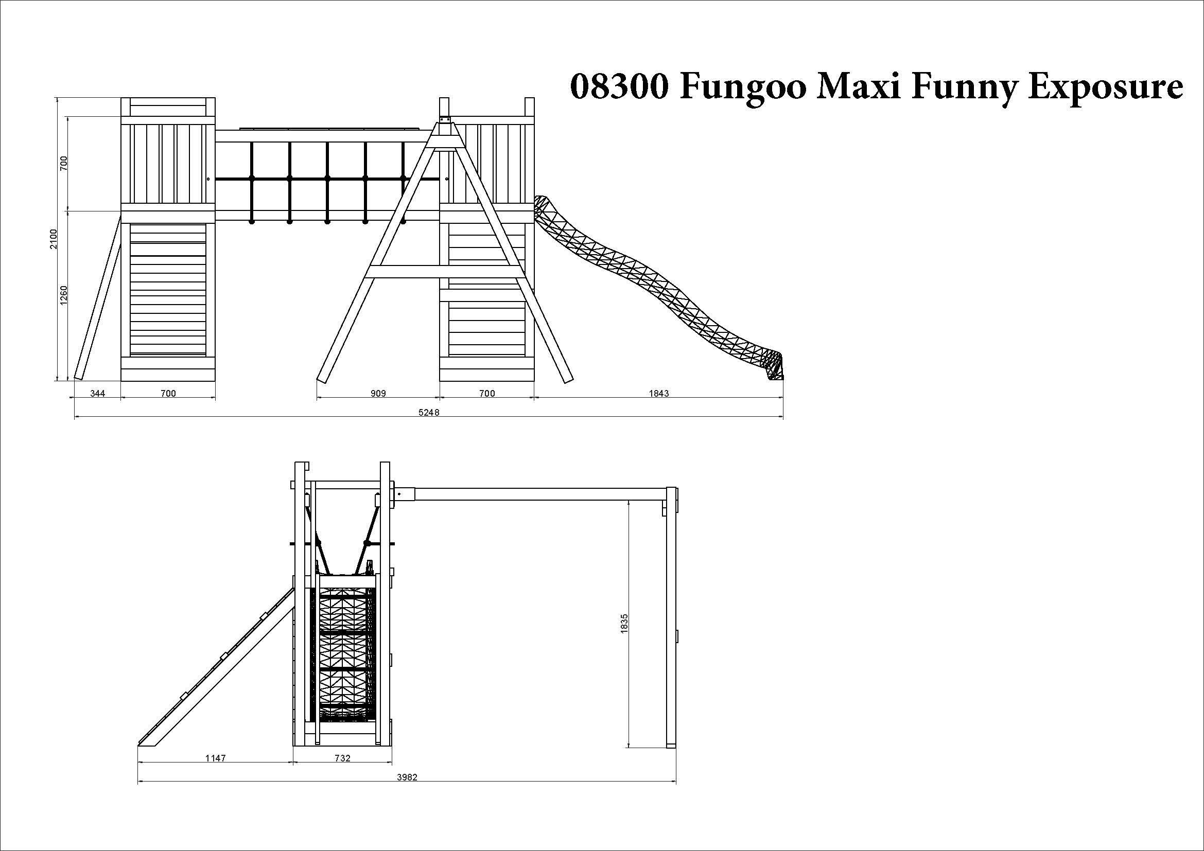 Fungoo - Aire de jeu FUNGOO FUNNY MAXI EXPOSURE avec pont et toboggan - Image 5