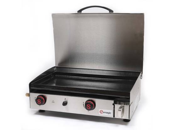 Somagic - Plancha à gaz avec 2 brûleurs - SOMAGIC - Inox - Argent - Image 3