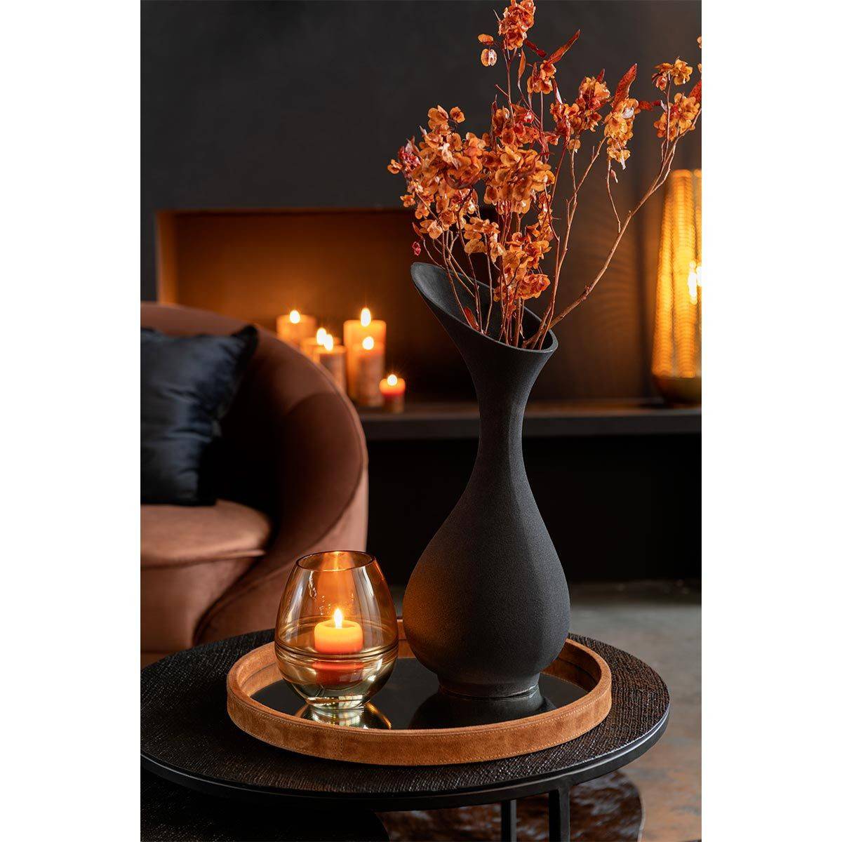 Vase Design en Aluminium "Olivia" 77cm Noir - Image 2