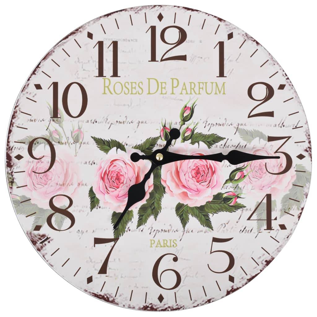 Horloge De Bureau Pottery Barn – Rose, Motif Floral, Enfant, Avec Alarme, Neuve