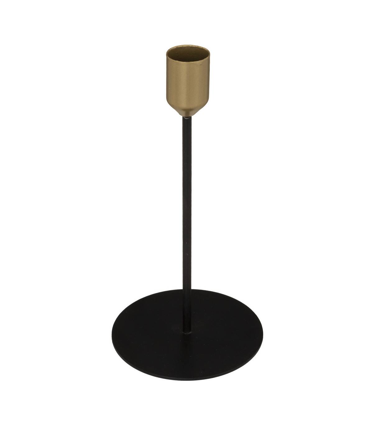 Lot de 2 Bougeoirs Chandeliers en Métal Noir et Doré - Imagen 3