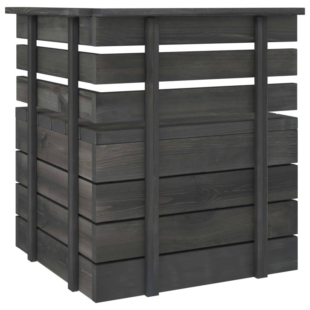 Helloshop26 - Salon de jardin palette meuble d'extérieur ensemble de mobilier 2 places gris foncé bois de pin massif - Imagen 5