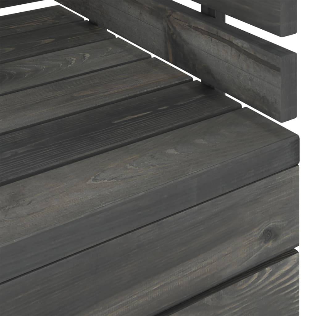 Helloshop26 - Salon de jardin palette meuble d'extérieur ensemble de mobilier 2 places gris foncé bois de pin massif - Imagen 6