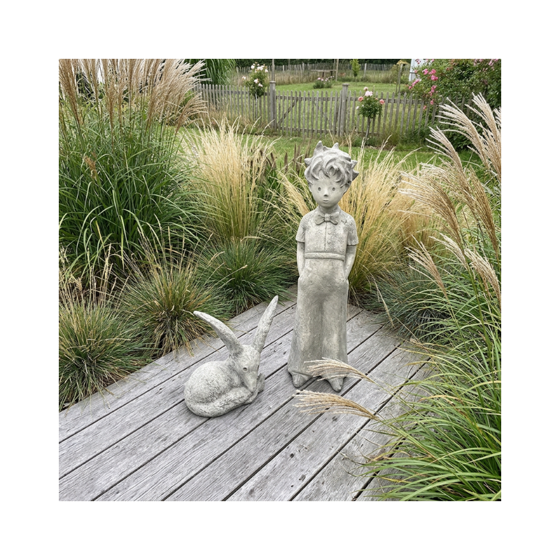 Jardinex - Statue de jardin "Le Renard" du Petit Prince - Gris clair 45 cm - Jardinex - Imagen 2