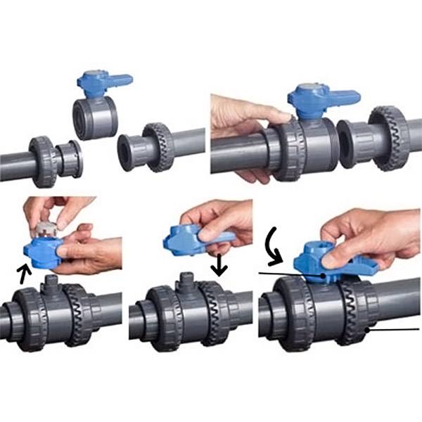 Vanne pvc fip double union à coller 50mm VIB50C Fip - Imagen 3