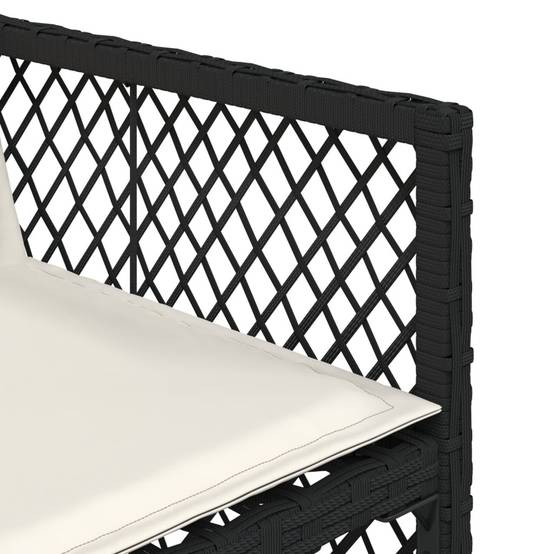 ComfortXL - Salon de Jardin Encastrable 6 Personnes Noir, Table en Bois d'Acacia et Chaises Compactes avec Coussins Crème – ComfortXL Outdoor Living - Image 8