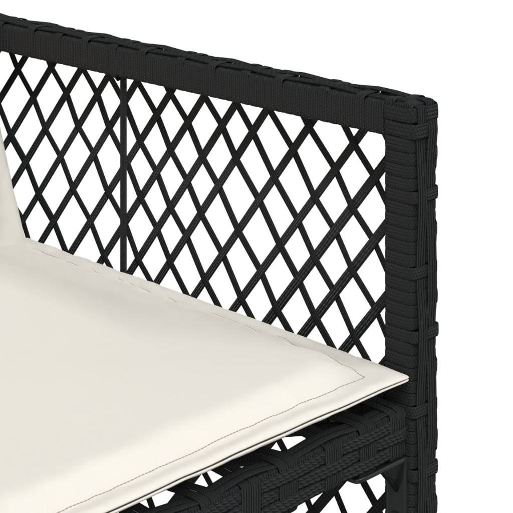 ComfortXL - Salon de Jardin Encastrable 6 Personnes Noir, Table en Bois d'Acacia et Chaises Compactes avec Coussins Crème – ComfortXL Outdoor Living - Image 8