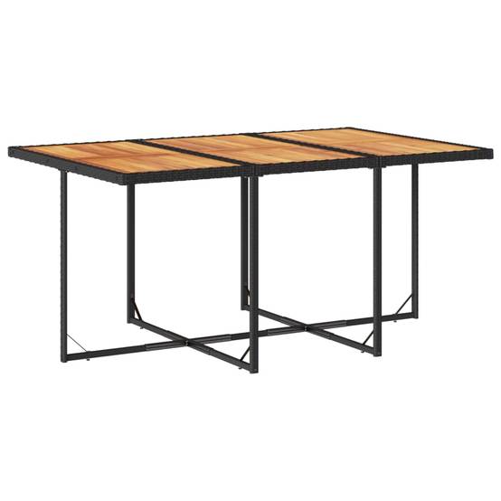 ComfortXL - Salon de Jardin Encastrable 6 Personnes Noir, Table en Bois d'Acacia et Chaises Compactes avec Coussins Crème – ComfortXL Outdoor Living - Image 3