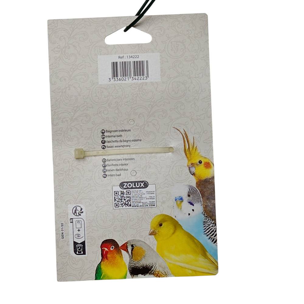 Zolux - Bañera interior blanca para aves de jaula - Imagen 3
