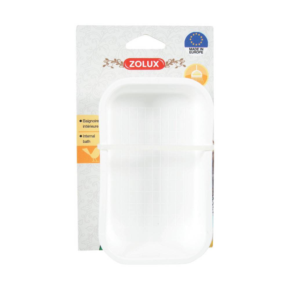 Zolux - Bañera interior blanca para aves de jaula - Imagen 2