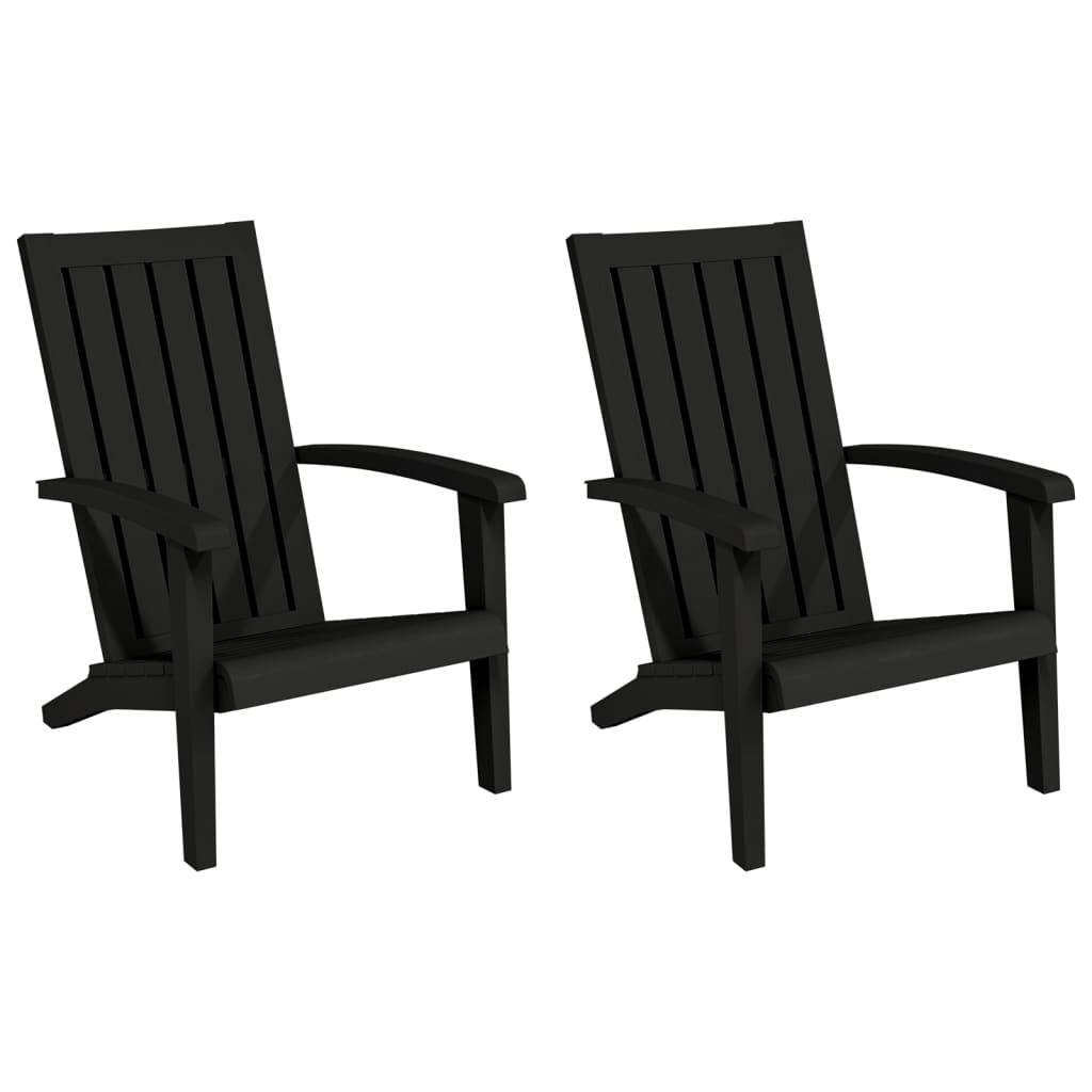 PANGIVO - Chaises de jardin Adirondack noir polypropylène 63 x 85 x 93 cm (lot de 2) - PANGIVO - Image 2