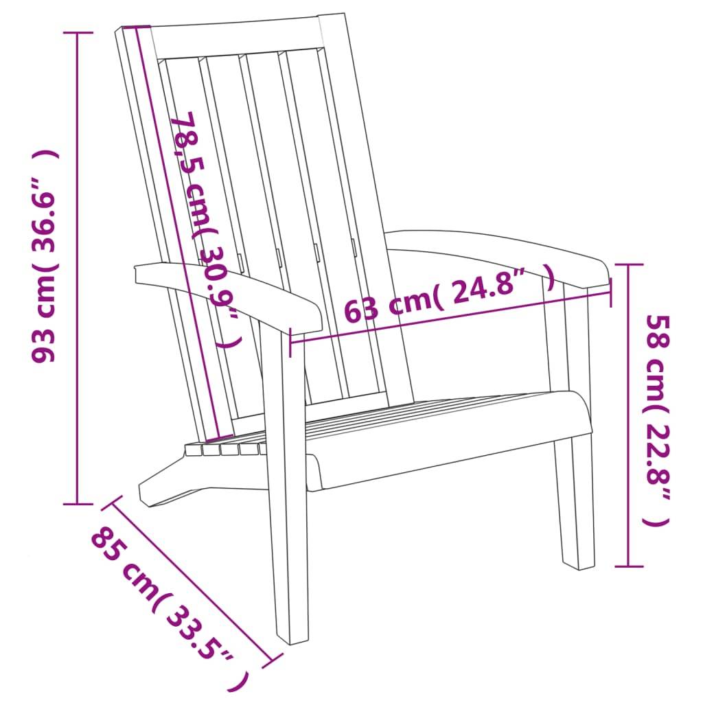 PANGIVO - Chaises de jardin Adirondack noir polypropylène 63 x 85 x 93 cm (lot de 2) - PANGIVO - Image 9