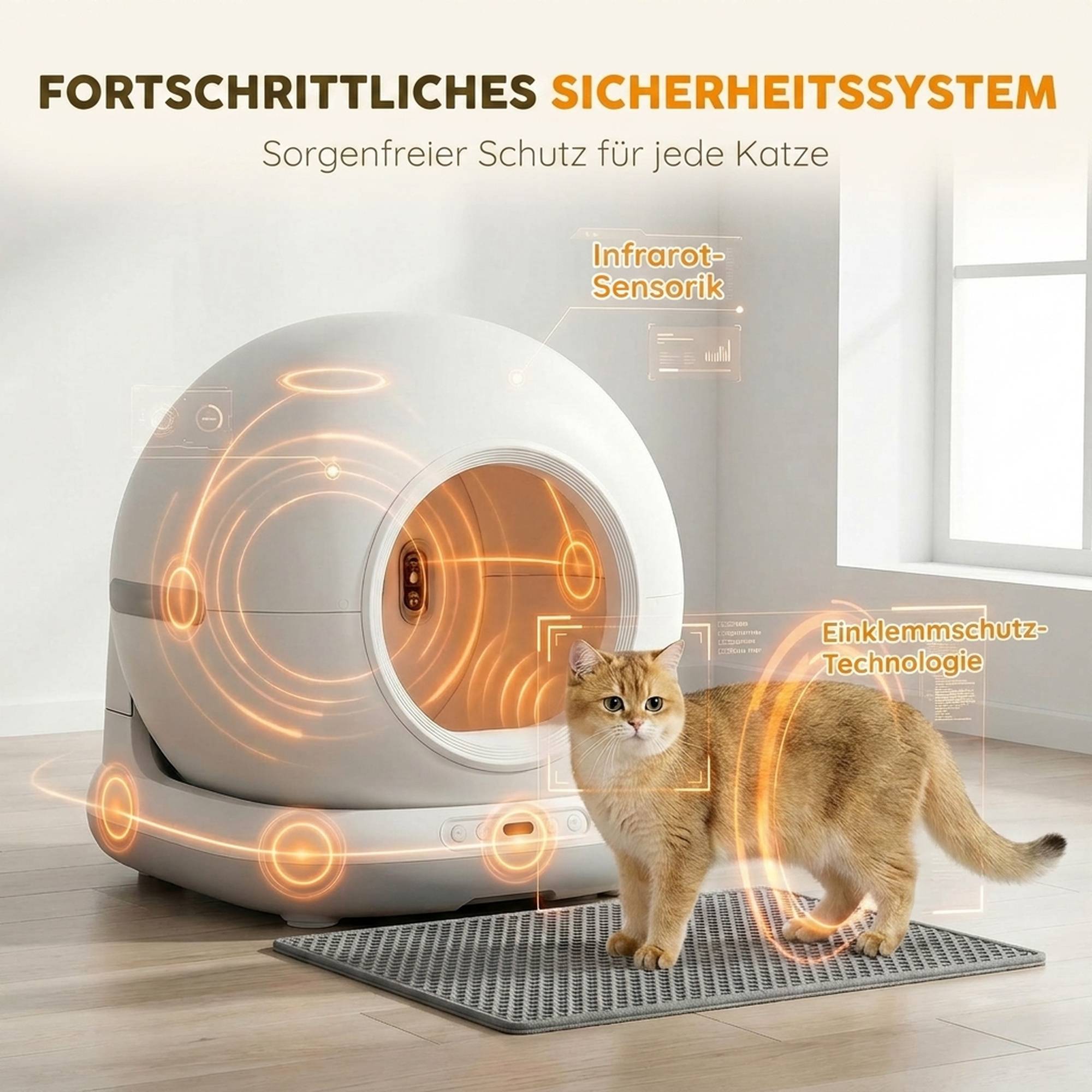ComfortXL - Litière autonettoyante en ABS 72 L blanche pour chats de 1 à 12 kg avec caméra HD et contrôle par application - Image 6