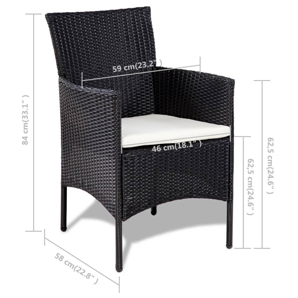 Vidaxl - Salon de jardin 4 pcs avec coussins Résine tressée Noir vidaXL 44186 - Imagen 3
